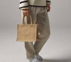 NATURAL STARCHED JUTE MINI GIFT BAG W477 21Z.WM.738