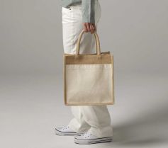 COTTON POCKET NATURAL STARCHED JUTE MIDI TOTE W483 21Z.WM.740