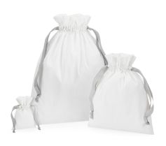COTTON GIFT BAG WITH RIBBON DRAWSTRING W121 M 21W.WM.801