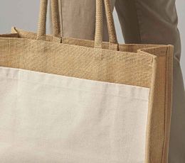 Duża torba z krochmalonej juty z kieszenią z bawełny WESTFORD MILL®