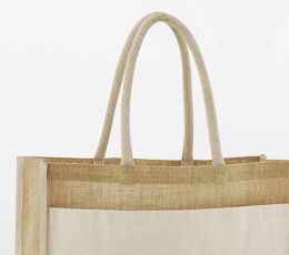 Duża torba z krochmalonej juty z kieszenią z bawełny WESTFORD MILL®