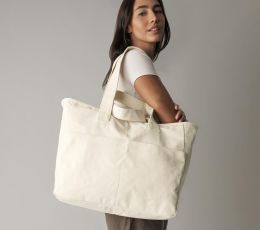 Duża zapinana torba WESTFORD MILL® z grubego płótna z podwójnymi uszami