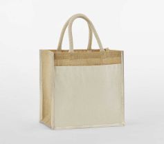 COTTON POCKET NATURAL STARCHED JUTE MIDI TOTE W483 21Z.WM.740